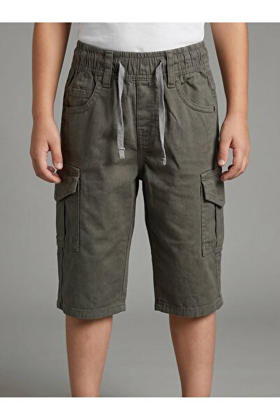 BAYHAS Boy's Gabardine Cargo Pocket Capri Pants
