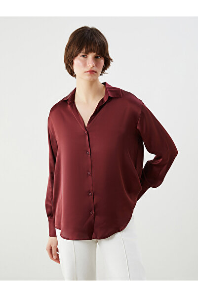 LC Waikiki Nevavm Oversize Satin Women's Shirt with a Difference
