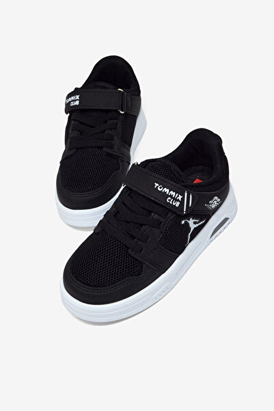 Tonny Black Çocuk Unisex Siyah Siyah Kauçuk Taban Cırtlı Işıklı Sneaker