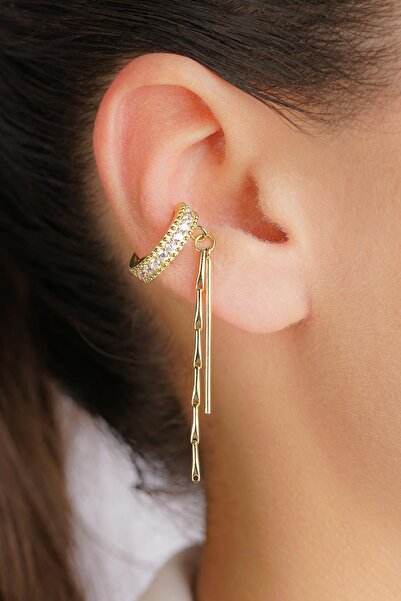 Fiyonk Kuyumculuk 14 Ayar Altın Earcuff Küpe (Tekli)