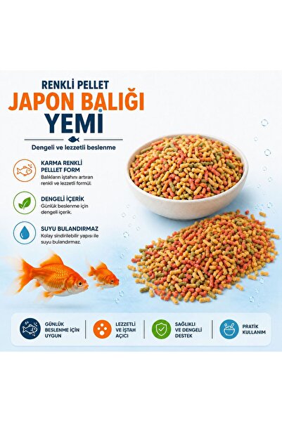 Floppy Japon Balığı Yemi 350 ml Renkli Pond Yem