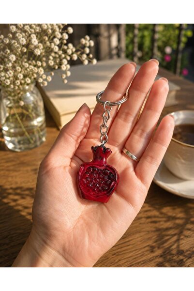 Hd Marketim Pomegranate Keychain Handmade Decorative Bag Ornament – Epoxy Red...