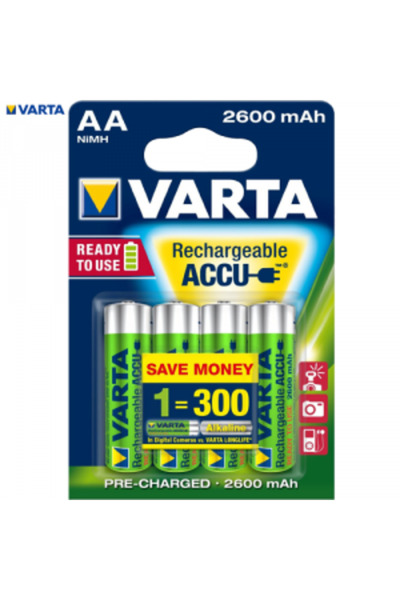 Varta 4pcs Ready2use NiMh 2600mAh AA battery pack