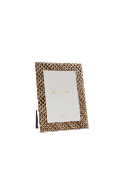 ASTERA Diamond Patterned Polished Metal Picture Frame, 13X18 Cm, Gold