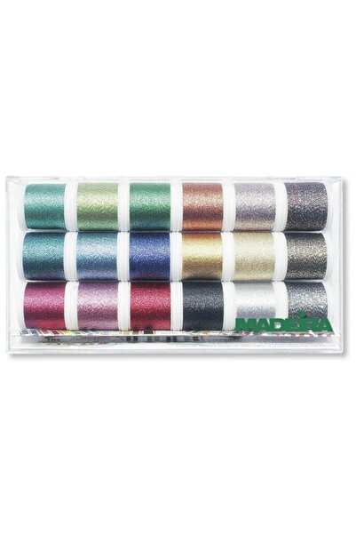 Madeira Set ata de brodat metalica Sparkling 18 culori 8020