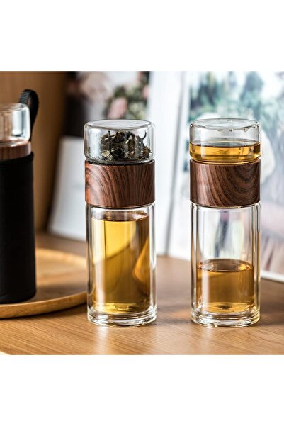 Generic Double-Walled Water Bottle with Tea Infuser, 12.5 oz, Ideal for Green...