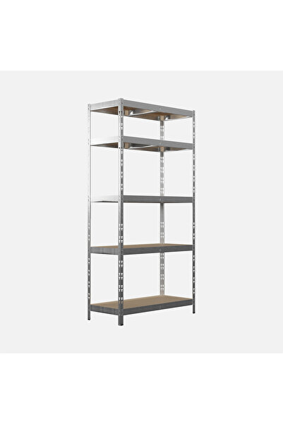 Genel Markalar 5 Katlı Metal Raf Gri 90x40x180 cm