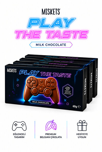 Miskets Play The Taste Gamer Oyun Konsolu Şekilli Sütlü Çikolata 4'lü Set
