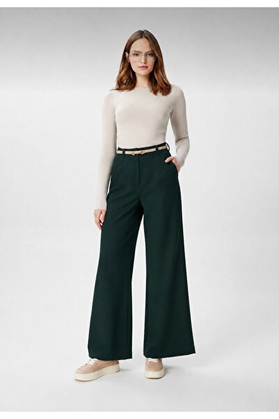 RESSHO Women's Belt Detailed Palazzo Trousers