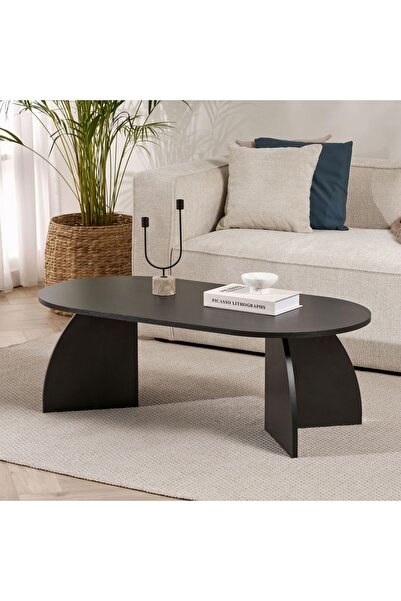 Rani Mobilya Rani Home Orta Sehpa Ahşap Desenli Siyah 120Cm AB-5305