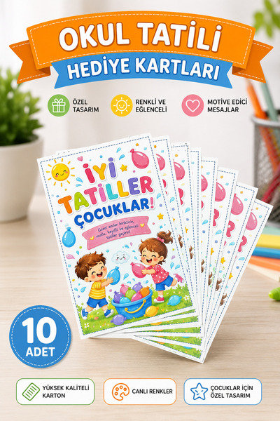 Sticker Ekspres Okul Yaz Tatili İyi Tatiller Hediye Paketleme Kartları Tatil ...