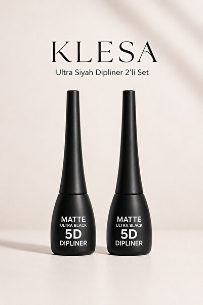 KLESA 2’li Ultra Siyah Dipliner Mat Siyah İnce Uçlu Eyeliner Seti