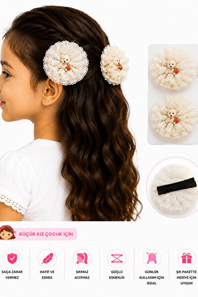 Trend Mix Kids Κοριτσίστικες δαντελένιες φουρκέτες με λουλουδάτες λεπτομέρειε...