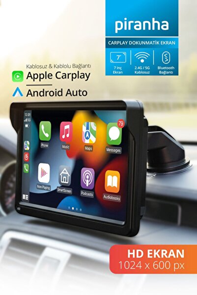 Piranha 7401 CarPlay Dokunmatik Ekran 7 İnç | Kablosuz Android Auto | Bluetoo...