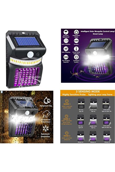 Zenorius Ηλιακή λάμπα UV, LED 15x10εκ. Αντιεντομική με αισθητήρα κίνησης και ...