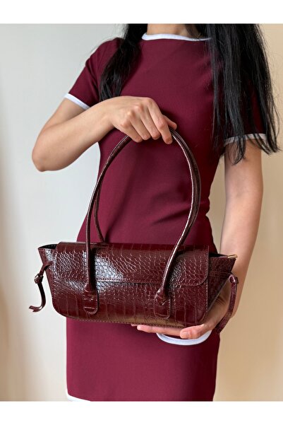 lalettobags حقيبة كتف نسائية من طراز أليا موديل كروكو بتفاصيل مزركشة وسحاب