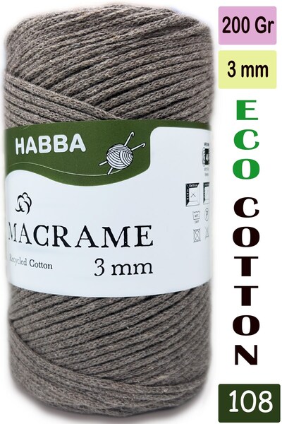 habba respect Habba 3 mm -Premium Cotton Cotton Macrame Cord-Cotton Chain Mac...