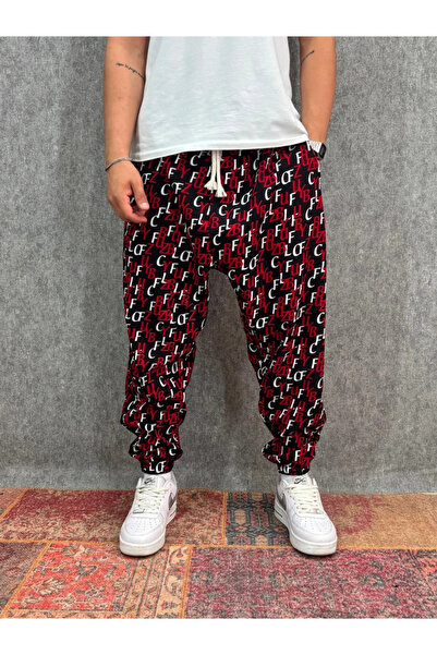FıttingRoom Patterned Jogger with Elastic Waist