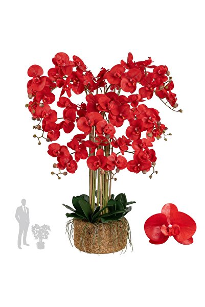 Roberto Rossi Orhidee artificiala rosie cu aspect H90 cm cu 12 tulpini