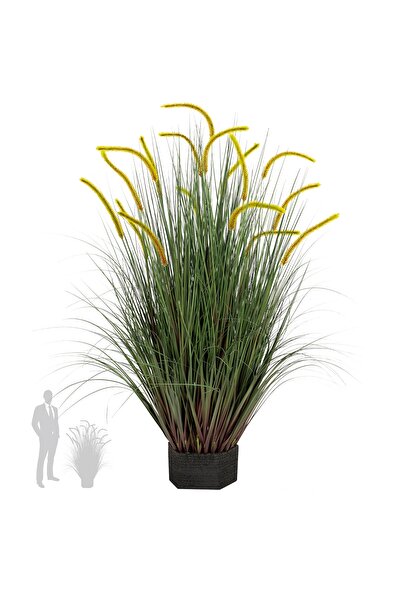 Roberto Rossi Iarba artificiala Onion Dogtail 120 cm cu 17 flori rosu cu verde