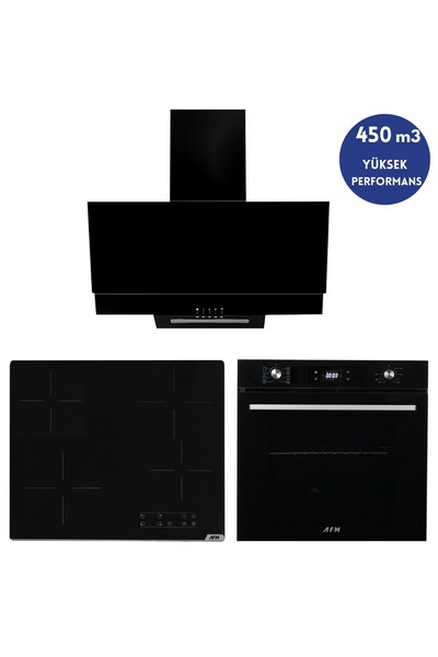 Alveus AFM Serisi Ageo Vitro. Elektrikli Cam Dijital Siyah Ankastre Set ( V6-...