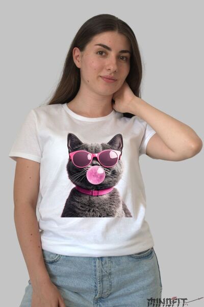 GILDAN Tricou Pisica Roz Bubble Gum