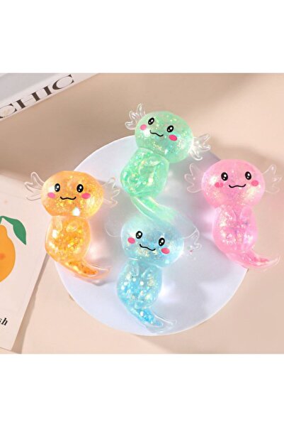 SHOP LIKE A PRO Axolotl Squishy with Glitter 8 cm, Transparent Antistress Toy...