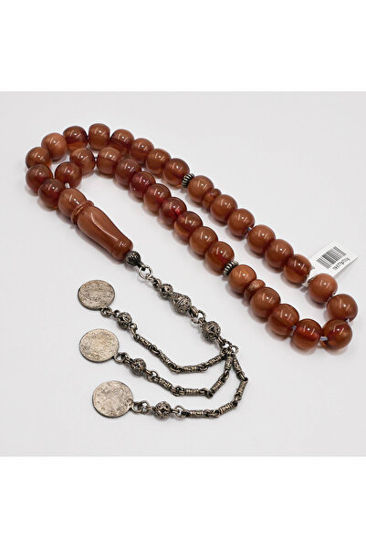 genernic Gruzinski Amber Rosary 33 Beads, 64.5g Weight, 10.5–12.5mm Round Bea...