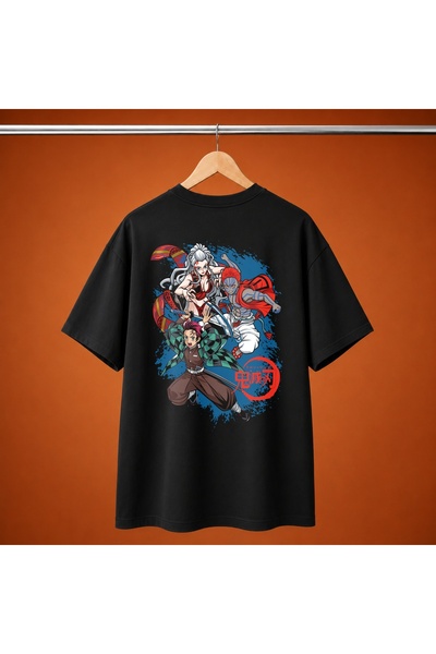 Grafftee Clothing Demon Slayer Tanjiro Daki Gyutaro Uclu Oversize Unisex Tisort