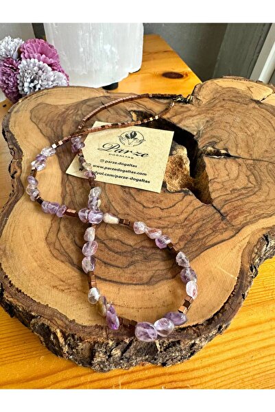 parze doğaltaş Super Seven Stone and Hematite Design Necklace