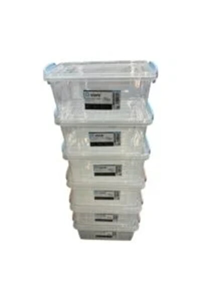 sterk SET 6 Cutii 5l Plastic Transparente cu Capac 26X16X14CM