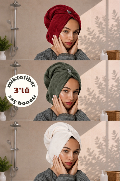 Ellia Soft Soft Bone 3-dijelna ultra upijajuća debela mikrofiberska kapa za s...