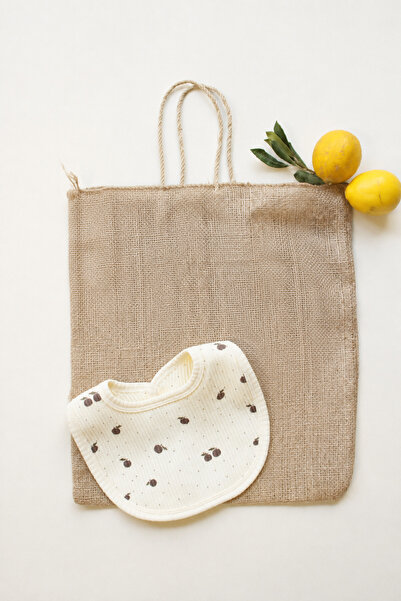 Oh La La Koala For Little Ones مريلة كريم مونا بنقشة التفاح