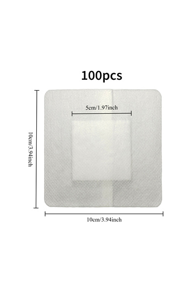 Choice1 M 100pcs 100PCS Breathable Self-Adhesive Gauze Pads - Latex-Free Woun...