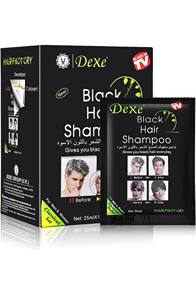 Dexe Aren's Black Hair Shampoo 10 PCS | Instant Hair Dye Shampoo for Men and ...