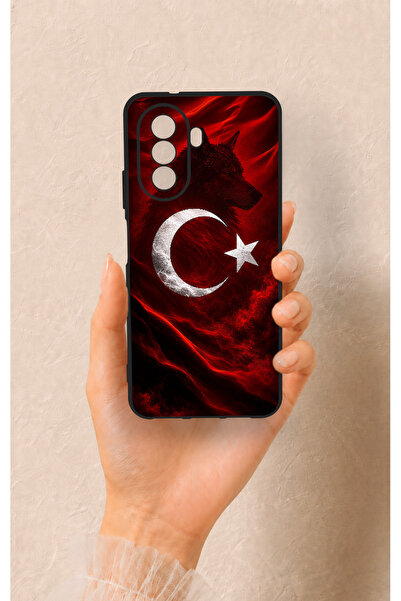 Vip Case Huawei Nova Y70 Uyumlu Kurt Türk Bayrağı Desenli Silikon Kılıf