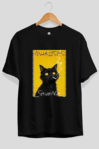 Ankhises Μπλουζάκι  "For the Love of Cats " με 29 σχέδια γάτας, μαύρο, υπερμε...