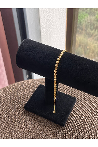 Mini Kalpler Gold Bileklik
