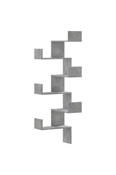 vidaxl Raft colțar perete gri beton 45x45x147 cm lemn prelucrat