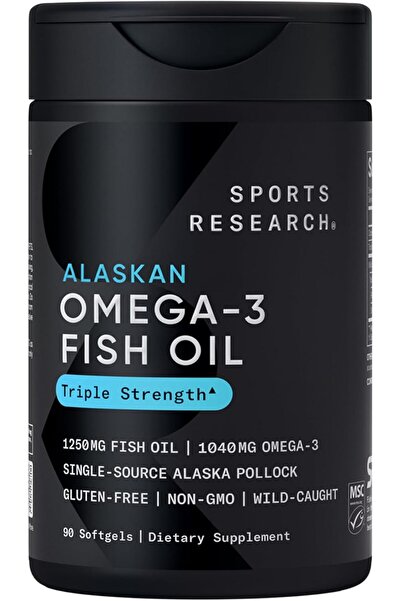 Sports Research Alaskan Omega-3 Fish Oil, 90 Softgels Usa Menşeii