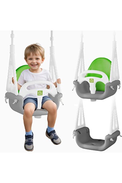 Ricokids Leagăn-găleată elefant 3-în-1, gri și verde