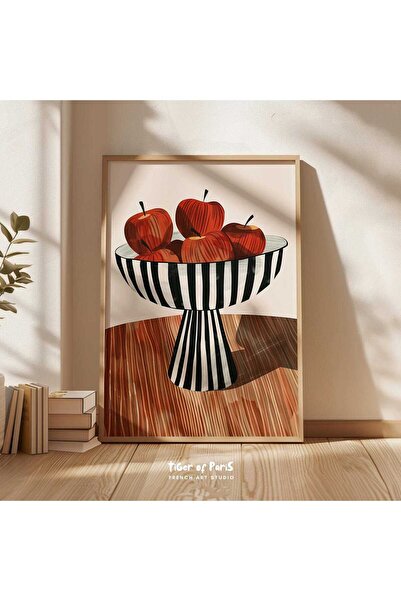 woodhomeworks Tek Parça Salon tablo kırmızı elma vrynt