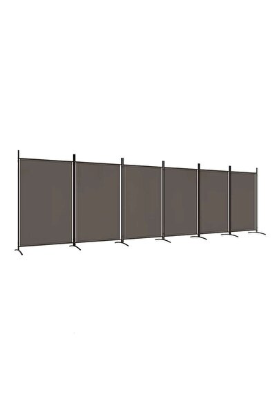 vidaxl Paravan de cameră cu 6 panouri, antracit, 520x180 cm, textil