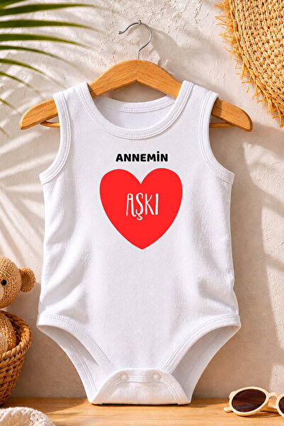Pamuk Saray Mom's Love Printed Baby Bodysuit Undershirt 100% Cotton