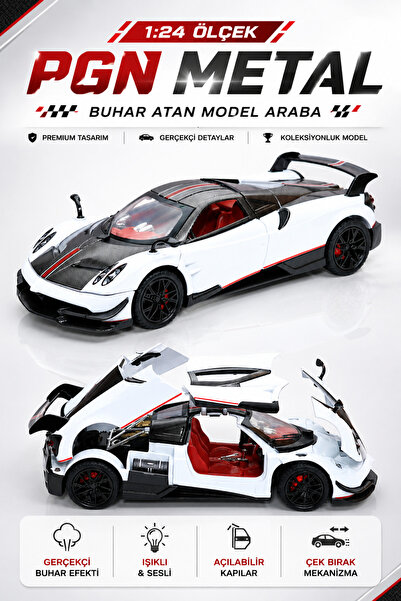 YILDIRIM OYUNCAK PGN Buhar Atan Metal Model Pagani Huayra Spor Araba 17cm - 1...