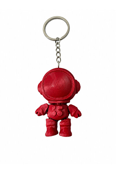 Major Hobi Red Astronaut Keychain Space Themed 3D Printing Decorative Keychai...