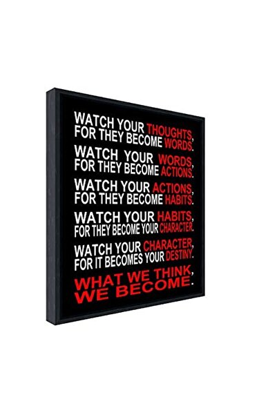 Signtouch Advertising ملصق حائط تحفيزي للمدرسة بتصميم 'مراقبِ أفكارك' بإطار أ...