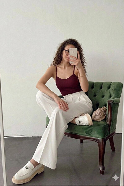 Livik Ženske hlače od elegantne tkanine u boji ekru
