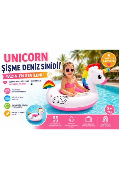 Miro Toys Unicorn Deniz Simidi Çocuk Havuz ve Deniz Simidi – Renkli Eğlenceli