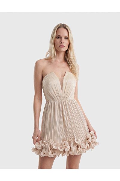 İLVİ Elaria Strapless Cream Women's Dress